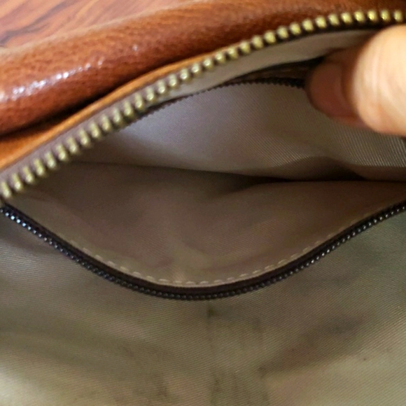 Maxon Purse Brown Leather Flap Chain Shoulder Strap Handbag Designer - Picture 10 of 16